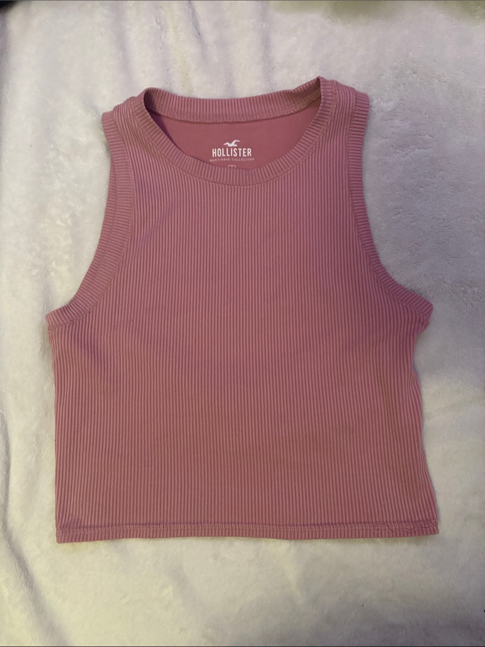 Hollister Mauve Pink Ribbed Crop Tank
